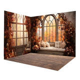 Autumn Window Maple Trees Scenery Backdrop Room Set RR8-658