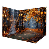 Autumn Glowing Lights Forest Night Backdrop Room Set RR8-663