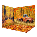 Autumn Maple Forest Red Truck Backdrop Room Set RR8-665