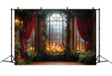 Christmas Balls Wreath Window Backdrop RR8-67