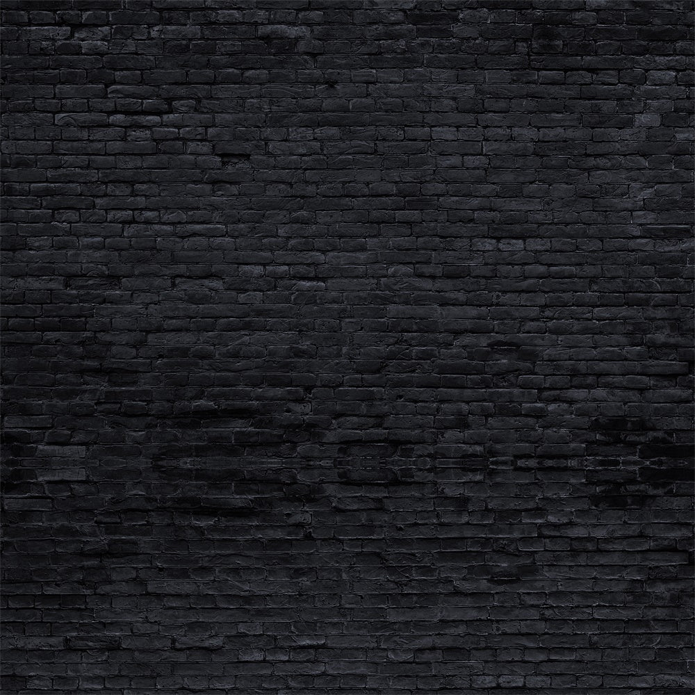 Black Brick Wall Floor Fabric Backdrop RR8-671