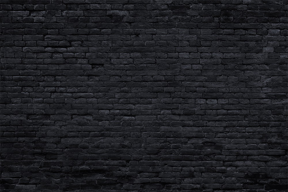 Black Brick Wall Floor Fabric Backdrop RR8-671