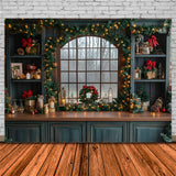 Christmas Kitchen Window String Lights Backdrop RR8-75