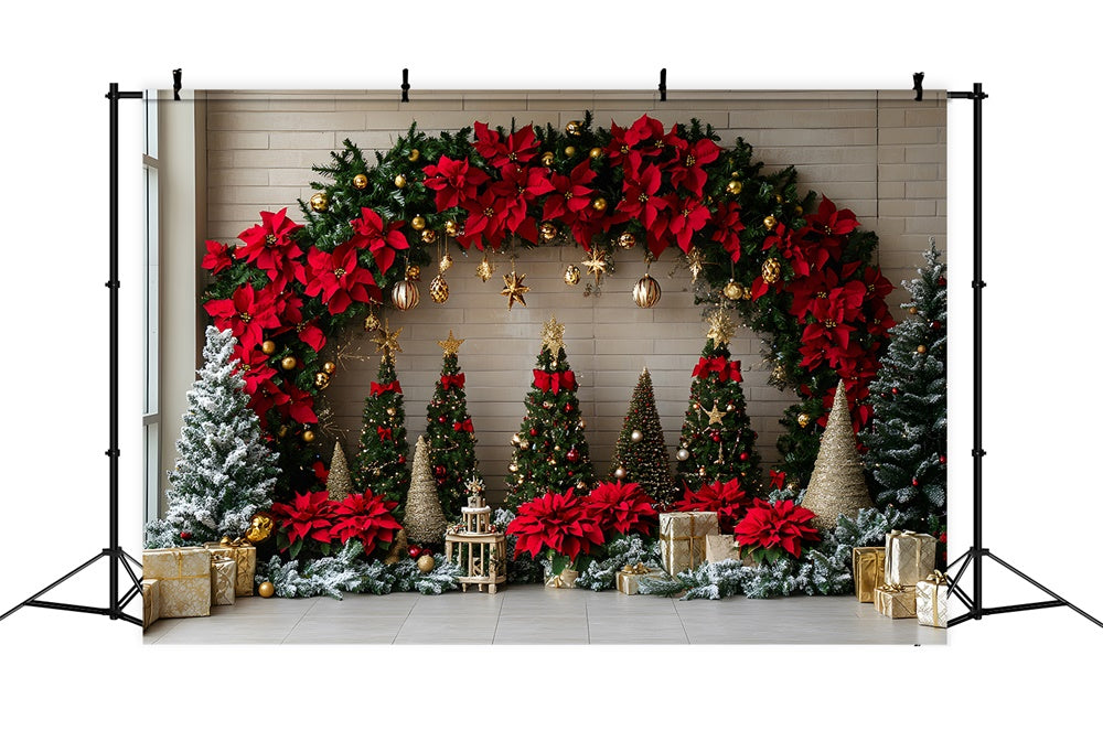 Christmas Trees Garland Photography Backdrop RR8-76