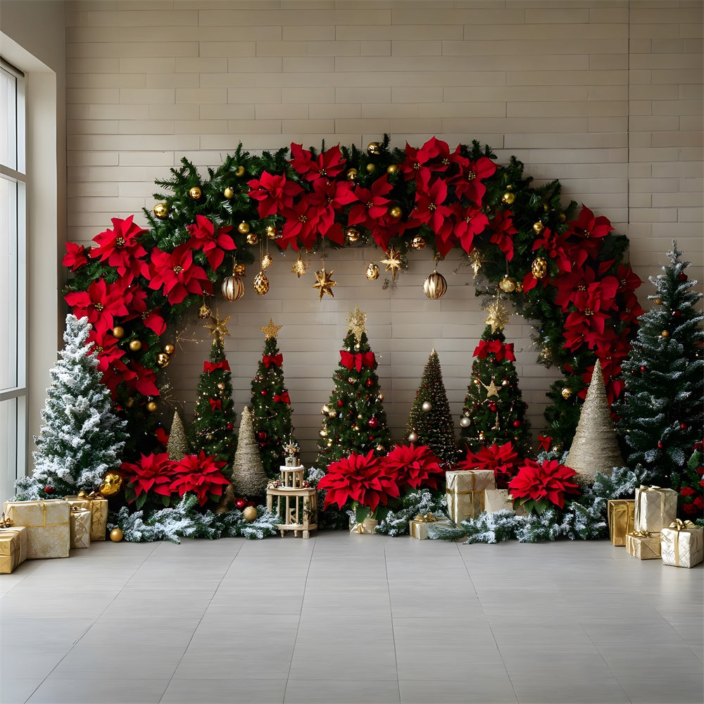 Christmas Trees Garland Photography Backdrop RR8-76