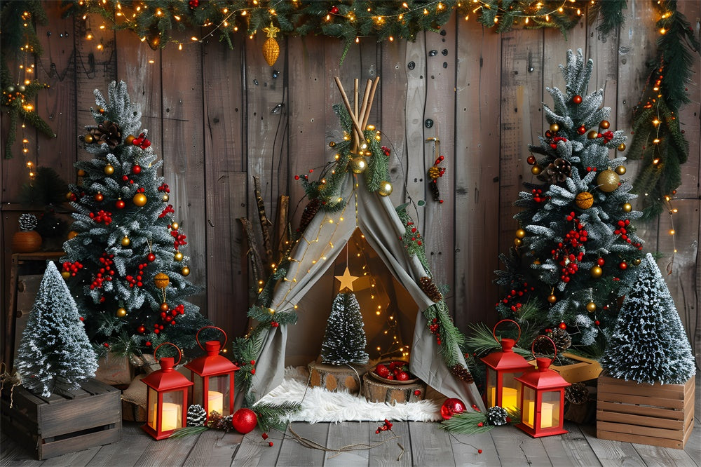 Christmas Trees Lights Tiny Tent Backdrop RR8-9