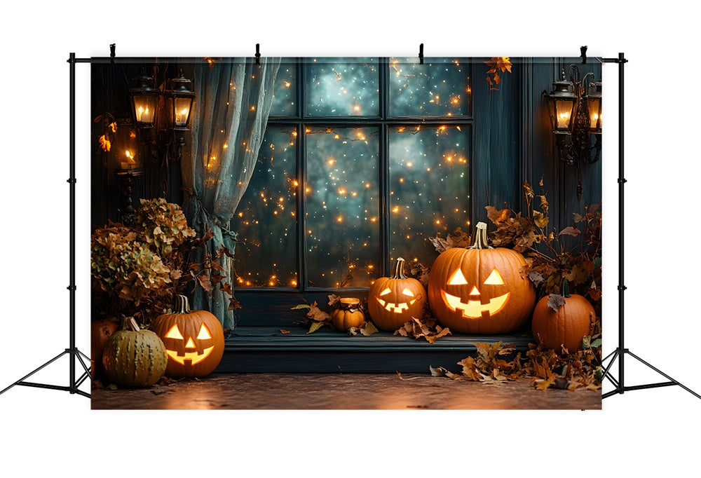 Halloween Window String Lights Pumpkin Backdrop RR9-101