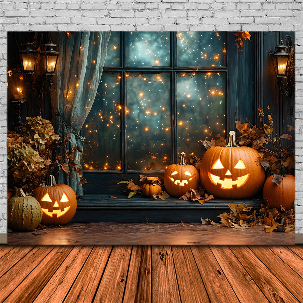 Halloween Window String Lights Pumpkin Backdrop RR9-101