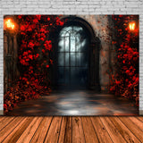 Halloween Gateway to Hell Red Flowers Backdrop RR9-116