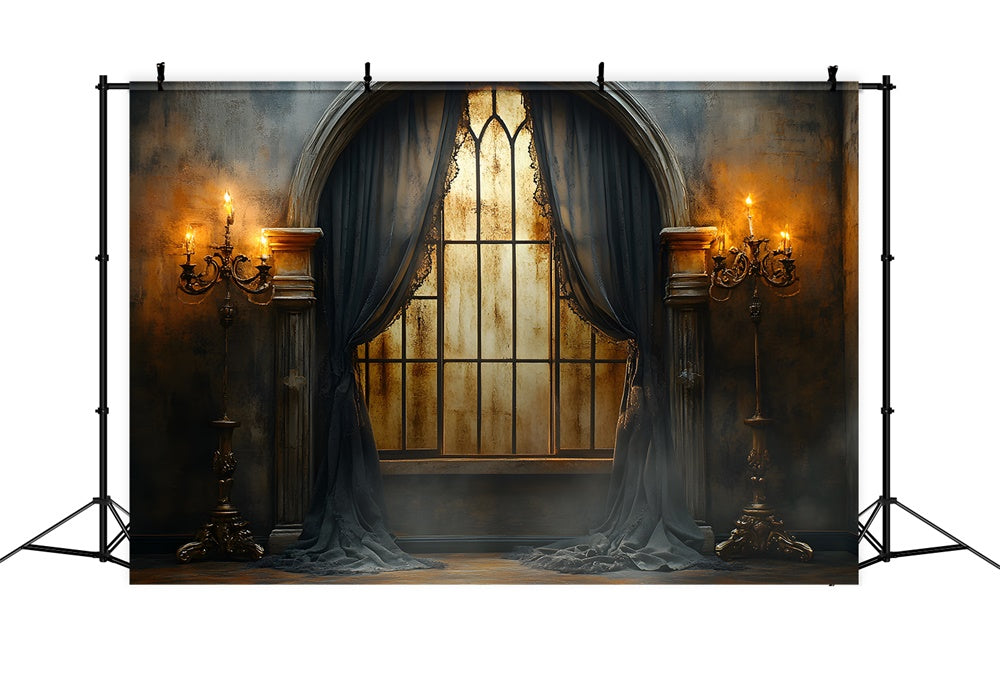 Halloween Vintage Wall Candles Window Backdrop RR9-118