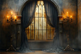 Halloween Vintage Wall Candles Window Backdrop RR9-118