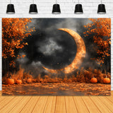 Maple Trees Pumpkin Gold Moon Fall Backdrop RR9-14