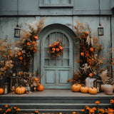 Fall Vintage Barn Door Dried Flowers Backdrop RR9-15