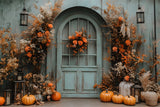 Fall Vintage Barn Door Dried Flowers Backdrop RR9-15