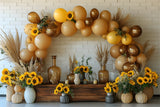 Sunflowers Balloons Arch Wall Fall Backdrop RR9-19