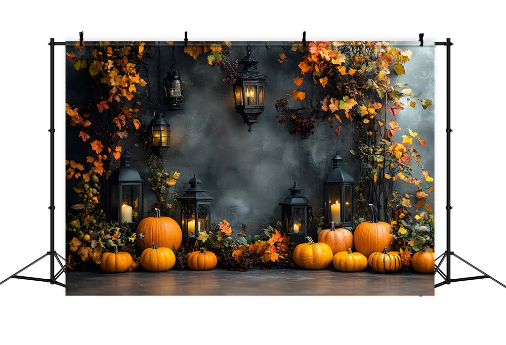 Maple Leaves Retro Wall Fall Pumpkin Backdrop RR9-25