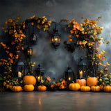 Maple Leaves Retro Wall Fall Pumpkin Backdrop RR9-25