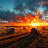 Autumn Sunset Harvest Wheat Field Backdrop RR9-29