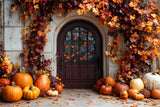 Maple Leaves Door Autumn Pumpkin Backdrop RR9-39