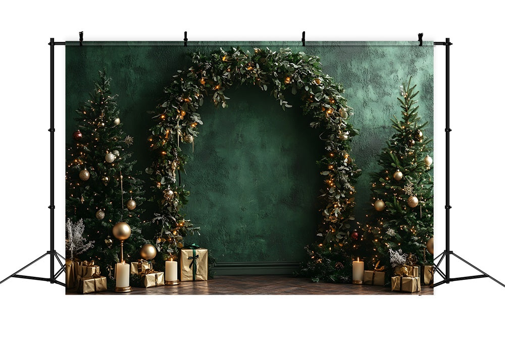 Christmas Green Retro Wall Garland Backdrop RR9-51