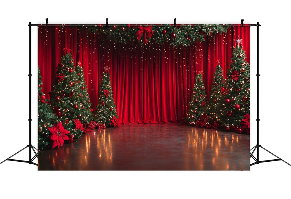 Christmas Trees Stage Curtain Photography Backdrop RR9-53