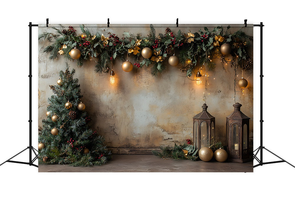 Christmas Balls Tree Decorated Wall Backdrop RR9-57