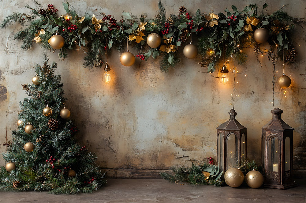 Christmas Balls Tree Decorated Wall Backdrop RR9-57