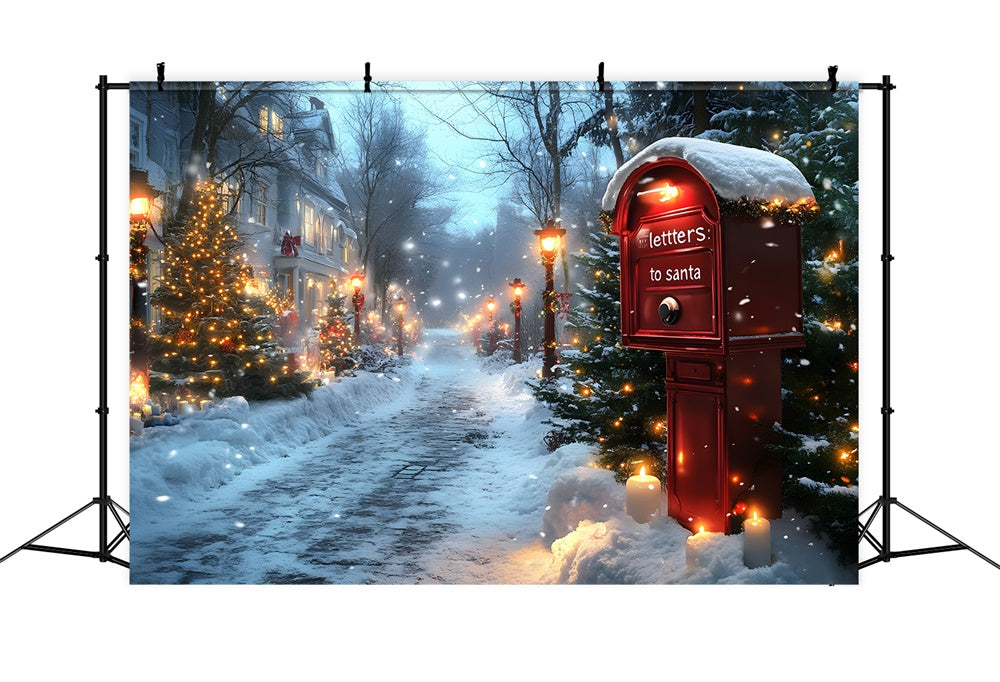 Christmas Winter Snowy Night Street Backdrop RR9-59