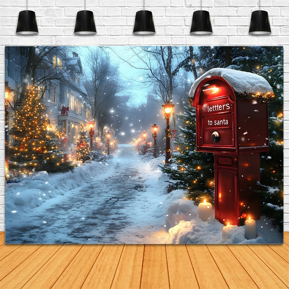 Christmas Winter Snowy Night Street Backdrop RR9-59