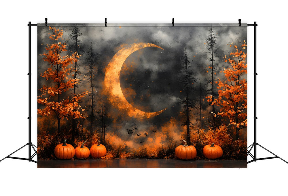 Autumn Mysterious Forest Night Moon Backdrop RR9-6