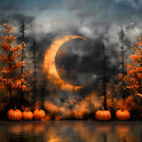 Autumn Mysterious Forest Night Moon Backdrop RR9-6