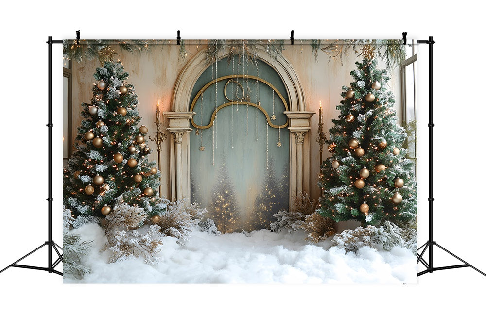 Christmas Snowy Covered Floor Classic Wall Backdrop RR9-66