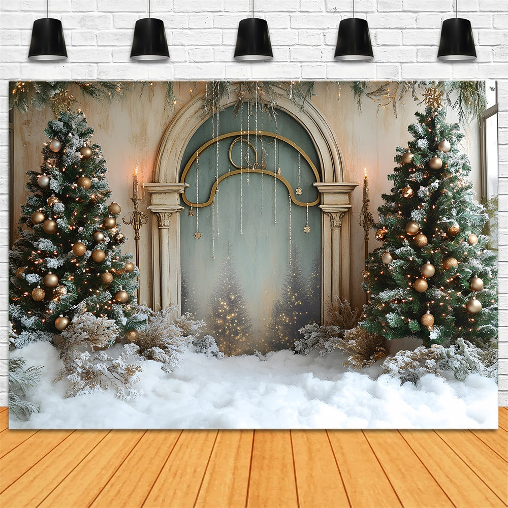 Christmas Snowy Covered Floor Classic Wall Backdrop RR9-66