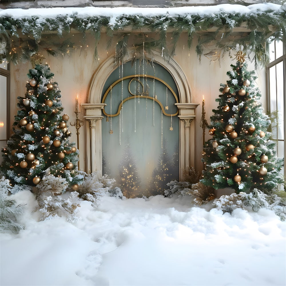 Christmas Snowy Covered Floor Classic Wall Backdrop RR9-66