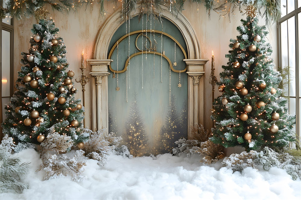 Christmas Snowy Covered Floor Classic Wall Backdrop RR9-66