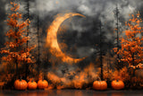 Autumn Mysterious Forest Night Moon Backdrop RR9-6