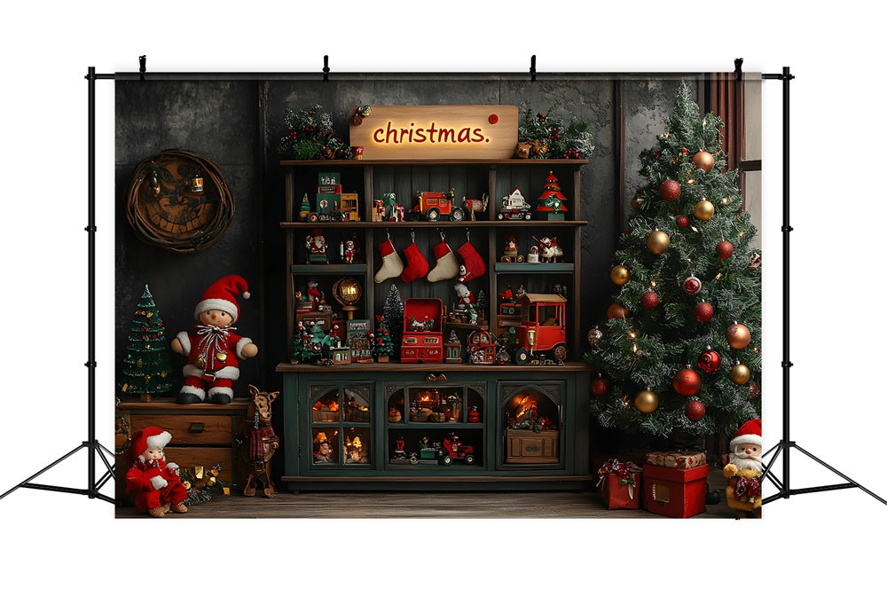 Christmas Tree Toy Room Photography Backdrop RR9-72