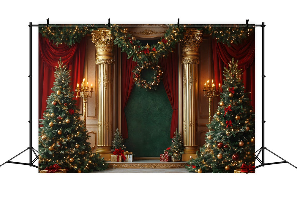 Christmas Wreath Magnificent Living Room Backdrop RR9-75