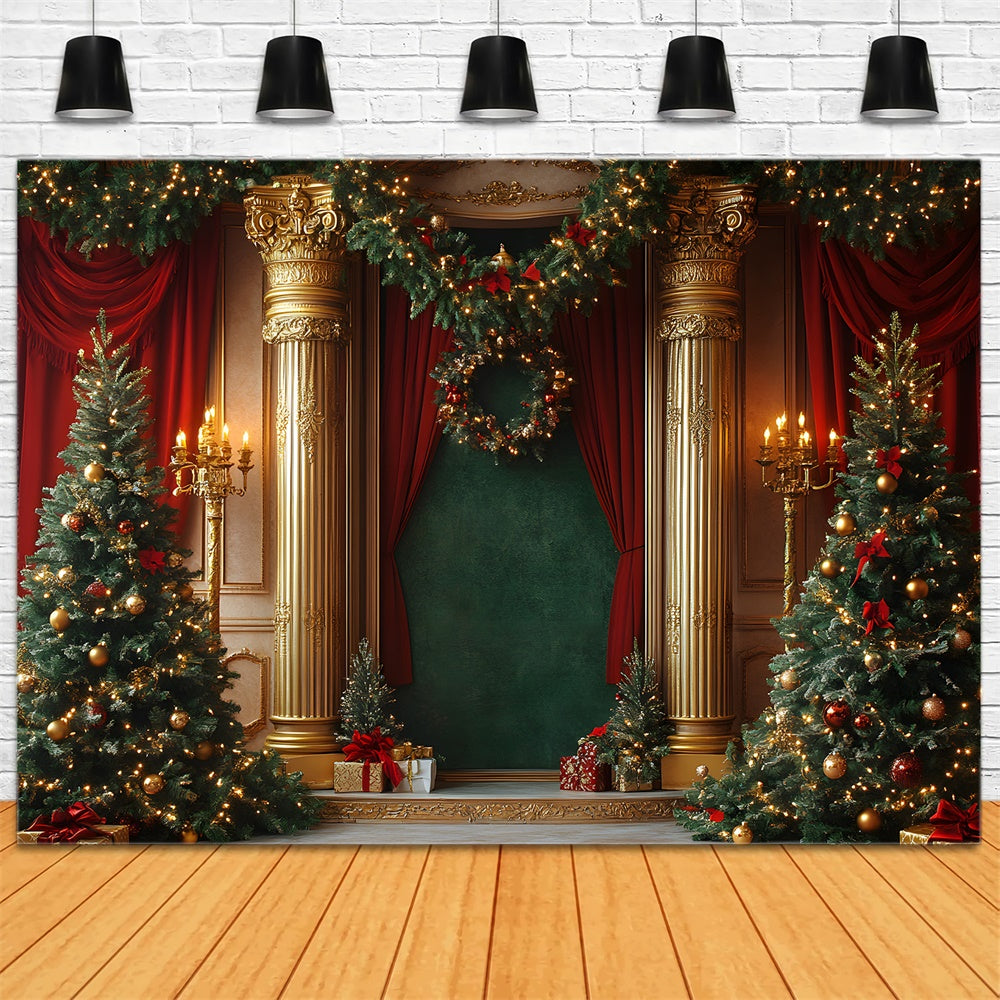 Christmas Wreath Magnificent Living Room Backdrop RR9-75