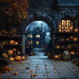 Halloween Night Glowing Pumpkin Lanterns Backdrop RR9-83