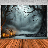 Halloween Mist Forest Bats Photography Backdrop RR9-92