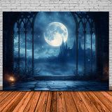 Halloween Haunted Castle Moon Night Backdrop RR9-94