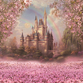 Fantastic Castle Pink Flower Backdrops for Photography S-2711 – Dbackdrop