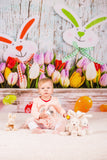 Easter Eggs Bunny Spring  Flowers Decorations Backdrop for Photo Studio S-897