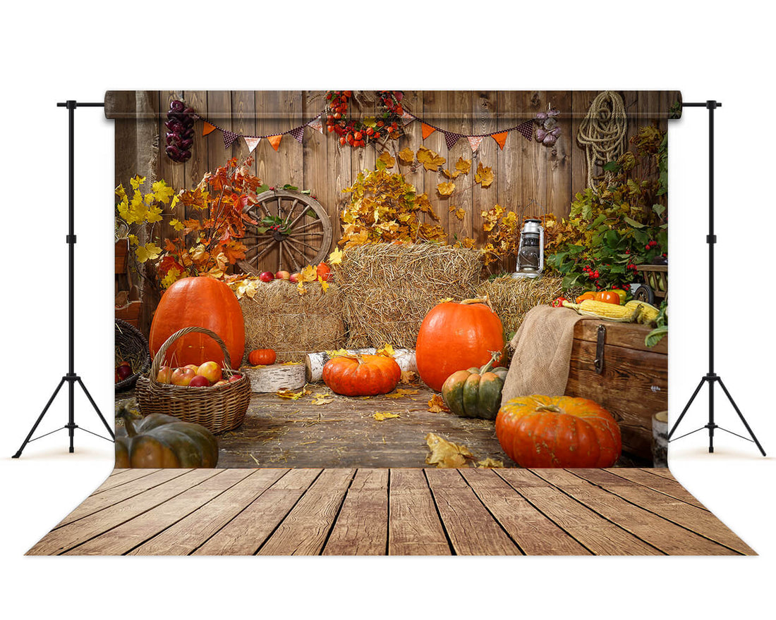 Autumn Hay Pumpkins Photography Backdrop SH-1008 – Dbackdrop