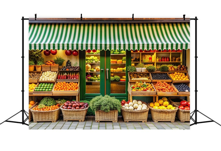 Spring Backdrops Colorful Farmers Market Fruit Stand Backdrop TWW2-1