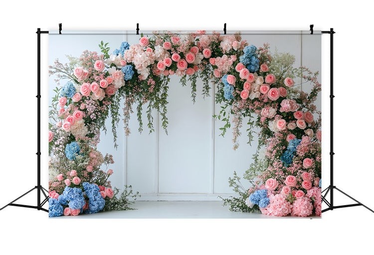 Spring Backdrops Beautiful Floral Arch Hydrangea Backdrop TWW2-16