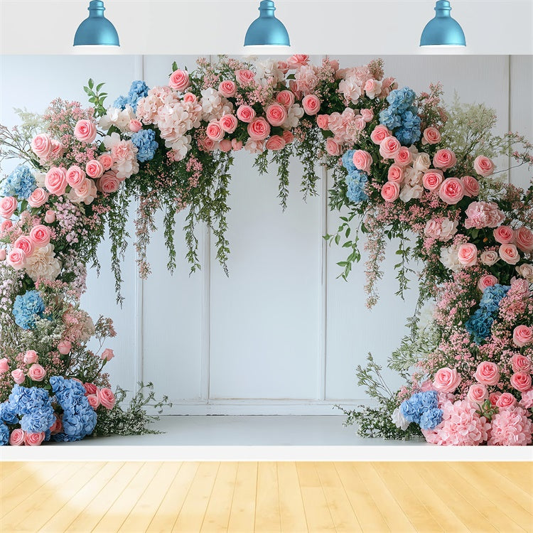 Spring Backdrops Beautiful Floral Arch Hydrangea Backdrop TWW2-16