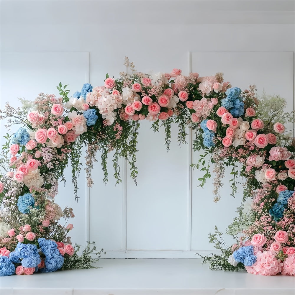 Spring Backdrops Beautiful Floral Arch Hydrangea Backdrop TWW2-16