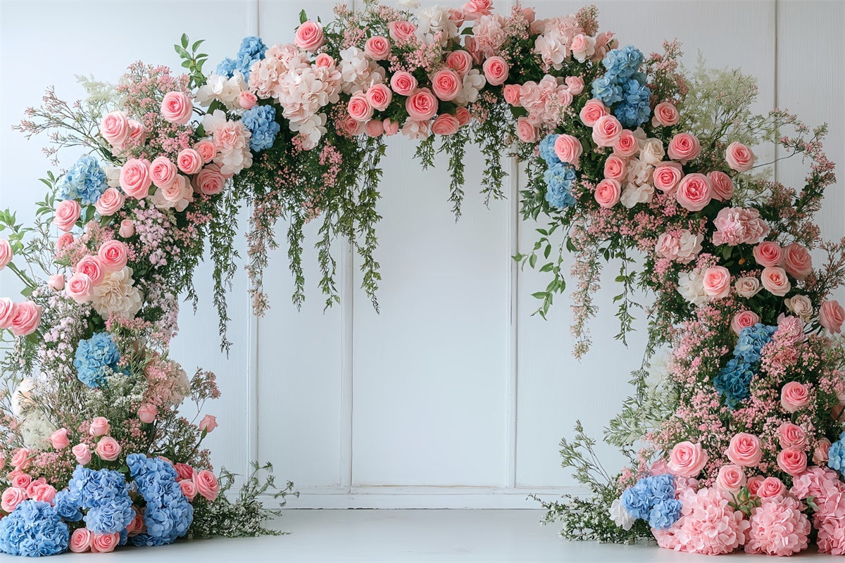 Spring Backdrops Beautiful Floral Arch Hydrangea Backdrop TWW2-16